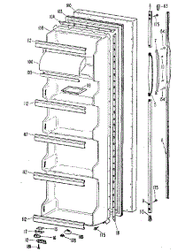 Fresh Food Door parts for Kenmore Refrigerator 363.8500586 (3638500586, 363 8500586) from AppliancePartsPros.com