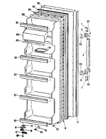 Door parts for Kenmore Refrigerator 363.8580611 (3638580611, 363 8580611) from AppliancePartsPros.com