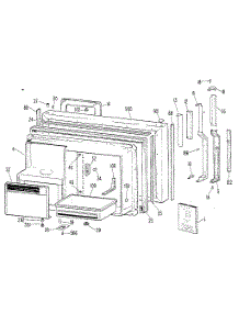 Freezer Door parts for Kenmore Refrigerator 363.8795701 (3638795701, 363 8795701) from AppliancePartsPros.com