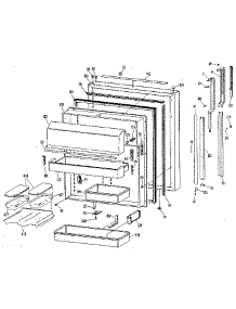 Fresh Food Door parts for Kenmore Refrigerator 363.8795998 (3638795998, 363 8795998) from AppliancePartsPros.com