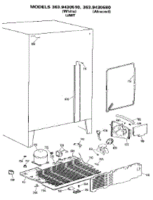 Unit parts for Kenmore Refrigerator 363.9430510 (3639430510, 363 9430510) from AppliancePartsPros.com