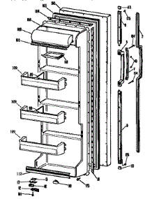 Fresh Food Door parts for Kenmore Refrigerator 363.9430513 (3639430513, 363 9430513) from AppliancePartsPros.com