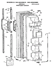 Freezer Door parts for Kenmore Refrigerator 363.9520810 (3639520810, 363 9520810) from AppliancePartsPros.com