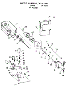 Ice Bucket parts for Kenmore Refrigerator 363.9520810 (3639520810, 363 9520810) from AppliancePartsPros.com