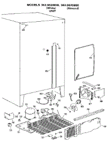 Unit parts for Kenmore Refrigerator 363.9520810 (3639520810, 363 9520810) from AppliancePartsPros.com