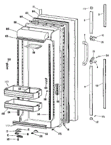Fresh Food Door parts for Kenmore Refrigerator 363.9524711 (3639524711, 363 9524711) from AppliancePartsPros.com