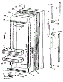 Fresh Food Door parts for Kenmore Refrigerator 363.9524720 (3639524720, 363 9524720) from AppliancePartsPros.com