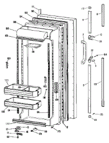Fresh Food Door parts for Kenmore Refrigerator 363.9524750 (3639524750, 363 9524750) from AppliancePartsPros.com