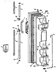 Freezer Door parts for Kenmore Refrigerator 363.9534713 (3639534713, 363 9534713) from AppliancePartsPros.com