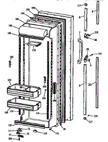 Fresh Food Door parts for Kenmore Refrigerator 363.9534713 (3639534713, 363 9534713) from AppliancePartsPros.com