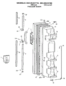 Freezer Door parts for Kenmore Refrigerator 363.9534780 (3639534780, 363 9534780) from AppliancePartsPros.com
