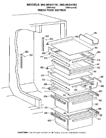 Fresh Food Section parts for Kenmore Refrigerator 363.9534780 (3639534780, 363 9534780) from AppliancePartsPros.com