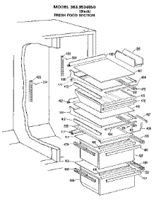 Fresh Food Section parts for Kenmore Refrigerator 363.9534850 (3639534850, 363 9534850) from AppliancePartsPros.com