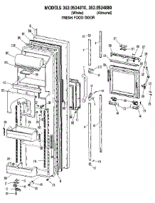 Fresh Food Door parts for Kenmore Refrigerator 363.9534880 (3639534880, 363 9534880) from AppliancePartsPros.com