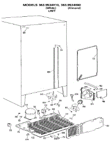 Unit parts for Kenmore Refrigerator 363.9534880 (3639534880, 363 9534880) from AppliancePartsPros.com