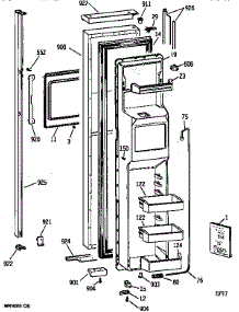 Freezer Door parts for Kenmore Refrigerator 363.9564855 (3639564855, 363 9564855) from AppliancePartsPros.com