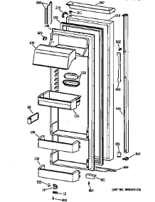 Fresh Food Door parts for Kenmore Refrigerator 363.9564855 (3639564855, 363 9564855) from AppliancePartsPros.com