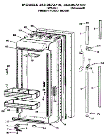 Fresh Food parts for Kenmore Refrigerator 363.9572780 (3639572780, 363 9572780) from AppliancePartsPros.com