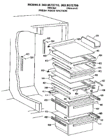 Fresh Food Section parts for Kenmore Refrigerator 363.9572780 (3639572780, 363 9572780) from AppliancePartsPros.com