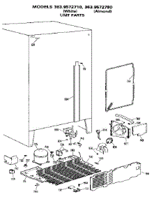 Unit parts for Kenmore Refrigerator 363.9572780 (3639572780, 363 9572780) from AppliancePartsPros.com
