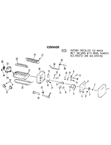 Icemaker parts for Kenmore Refrigerator 363.9602711 (3639602711, 363 9602711) from AppliancePartsPros.com