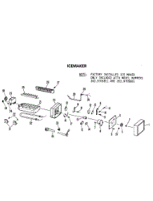 Icemaker parts for Kenmore Refrigerator 363.9605811 (3639605811, 363 9605811) from AppliancePartsPros.com