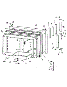 Freezer Door parts for Kenmore Refrigerator 363.9605881 (3639605881, 363 9605881) from AppliancePartsPros.com