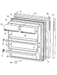 Fresh Food Door parts for Kenmore Refrigerator 363.9606411 (3639606411, 363 9606411) from AppliancePartsPros.com