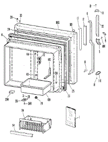 Freezer Door parts for Kenmore Refrigerator 363.9625811 (3639625811, 363 9625811) from AppliancePartsPros.com