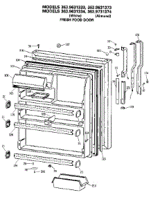 Fresh Food Door parts for Kenmore Refrigerator 363.9631333 (3639631333, 363 9631333) from AppliancePartsPros.com