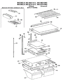Shelf parts for Kenmore Refrigerator 363.9631513 (3639631513, 363 9631513) from AppliancePartsPros.com