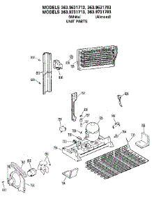 Unit parts for Kenmore Refrigerator 363.9631713 (3639631713, 363 9631713) from AppliancePartsPros.com