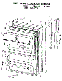 Fresh Food Door parts for Kenmore Refrigerator 363.9634212 (3639634212, 363 9634212) from AppliancePartsPros.com