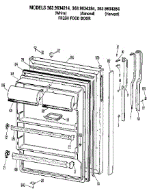 Fresh Food Door parts for Kenmore Refrigerator 363.9634264 (3639634264, 363 9634264) from AppliancePartsPros.com