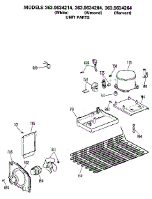Unit parts for Kenmore Refrigerator 363.9634264 (3639634264, 363 9634264) from AppliancePartsPros.com