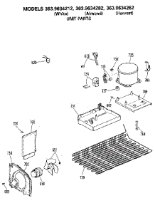 Unit parts for Kenmore Refrigerator 363.9634282 (3639634282, 363 9634282) from AppliancePartsPros.com