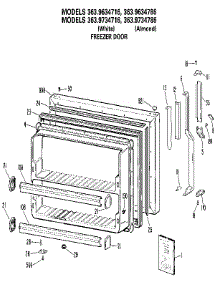 Freezer Door parts for Kenmore Refrigerator 363.9634716 (3639634716, 363 9634716) from AppliancePartsPros.com