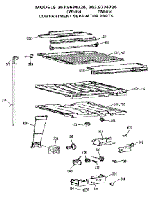 Compartment Separator parts for Kenmore Refrigerator 363.9634726 (3639634726, 363 9634726) from AppliancePartsPros.com