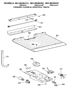 Freezer Floor & Control parts for Kenmore Refrigerator 363.9636212 (3639636212, 363 9636212) from AppliancePartsPros.com
