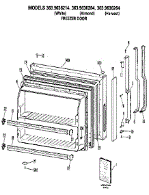 Freezer Door parts for Kenmore Refrigerator 363.9636214 (3639636214, 363 9636214) from AppliancePartsPros.com
