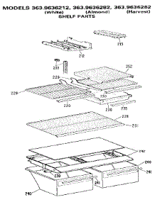 Shelf parts for Kenmore Refrigerator 363.9636262 (3639636262, 363 9636262) from AppliancePartsPros.com