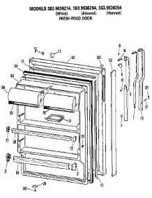 Fresh Food Door parts for Kenmore Refrigerator 363.9636264 (3639636264, 363 9636264) from AppliancePartsPros.com