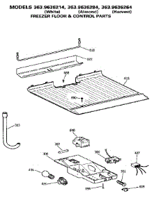 Freezer Floor & Control parts for Kenmore Refrigerator 363.9636264 (3639636264, 363 9636264) from AppliancePartsPros.com
