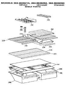 Shelf parts for Kenmore Refrigerator 363.9636284 (3639636284, 363 9636284) from AppliancePartsPros.com