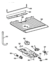 Freezer Floor And Control Parts parts for Kenmore Refrigerator 363.9636374 (3639636374, 363 9636374) from AppliancePartsPros.com