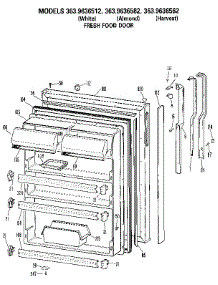 Fresh Food Door parts for Kenmore Refrigerator 363.9636512 (3639636512, 363 9636512) from AppliancePartsPros.com