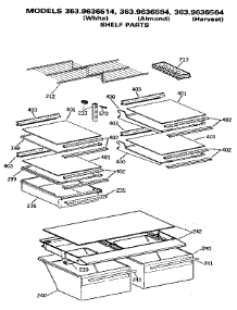Shelf parts for Kenmore Refrigerator 363.9636564 (3639636564, 363 9636564) from AppliancePartsPros.com