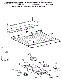Freezer Floor & Control parts for Kenmore Refrigerator 363.9636564 (3639636564, 363 9636564) from AppliancePartsPros.com