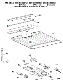 Freezer Floor & Control parts for Kenmore Refrigerator 363.9636582 (3639636582, 363 9636582) from AppliancePartsPros.com