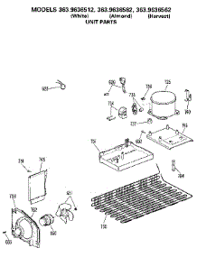 Unit parts for Kenmore Refrigerator 363.9636582 (3639636582, 363 9636582) from AppliancePartsPros.com